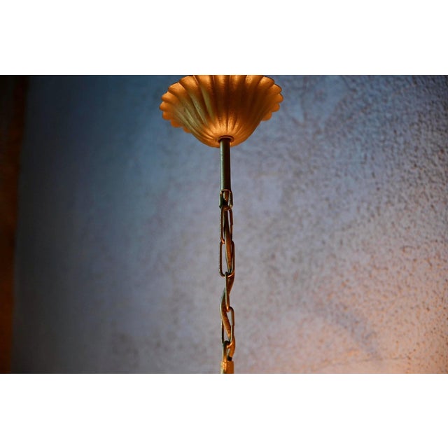 Vintage Hollywood Regency Gold Metal Chandelier, 1970s For Sale - Image 10 of 16
