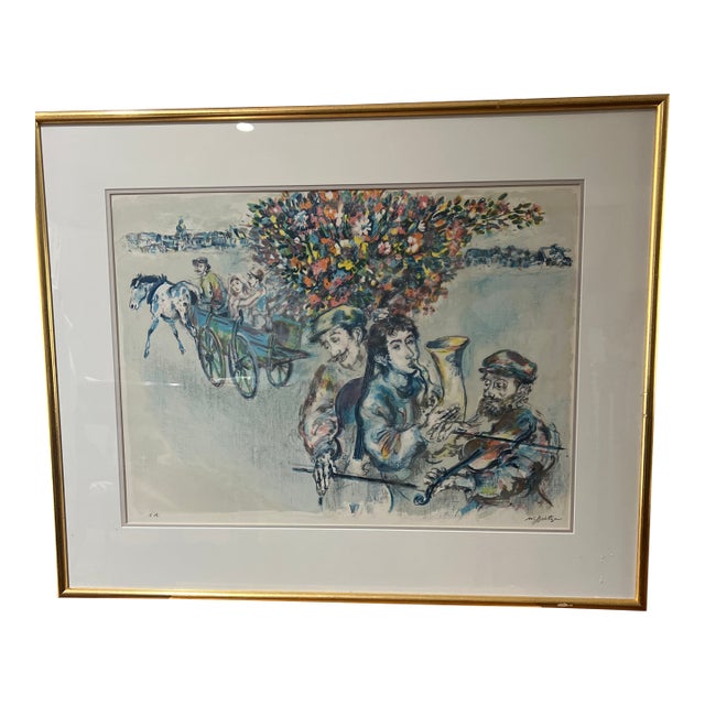 20th Century Art by Walter Spitzer (Polish 1927-2021), Musicians, Artists Proof Lithograph in Color, Signed L.r., Framed View Catalog For Sale