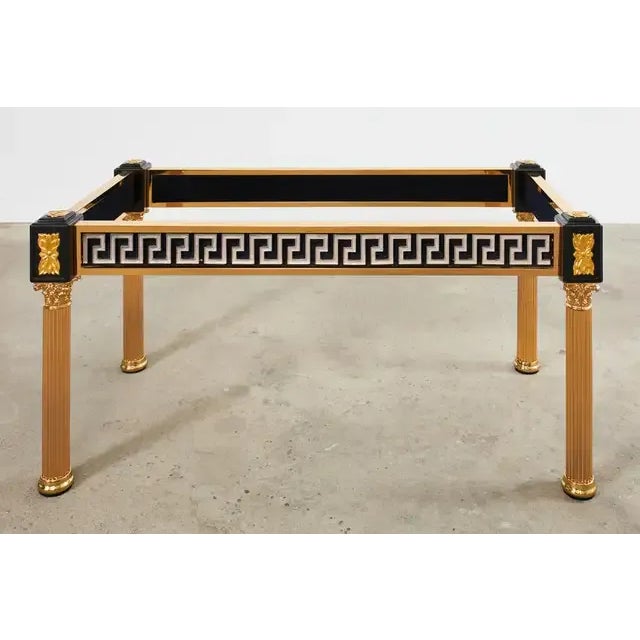 Neoclassical Style Gilded Metal Dining Table After Versace For Sale - Image 10 of 13