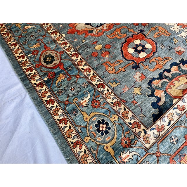 Textile Hand-Knotted Afghan Sultanabad Chobi Wool Area Rug - 8'11" X 11'11" For Sale - Image 7 of 16