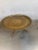 Wood 1950s Moroccan Brass Tray Table on Mid-Century Modern Base For Sale - Image 7 of 12