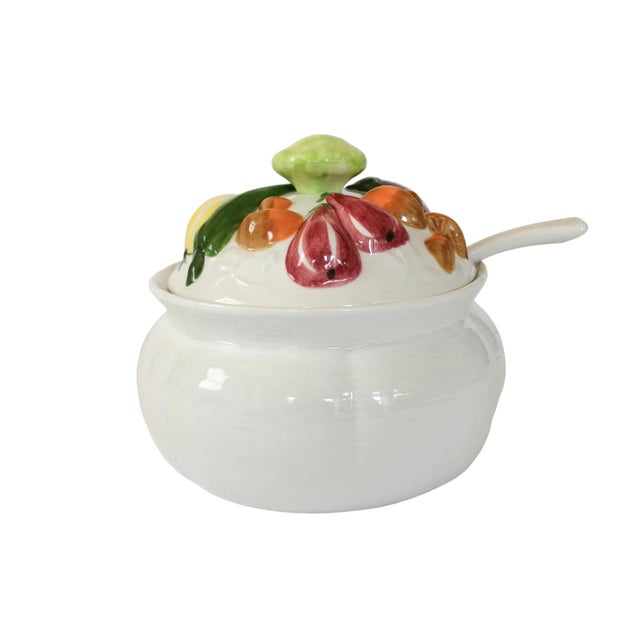 Ceramic Vintage Vegetable Soup Tureen W/ Ladle For Sale - Image 7 of 7