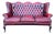 English High-Back Chesterfield Sofa with Queen Anne Legs in Burgundy Leather, 1980s For Sale