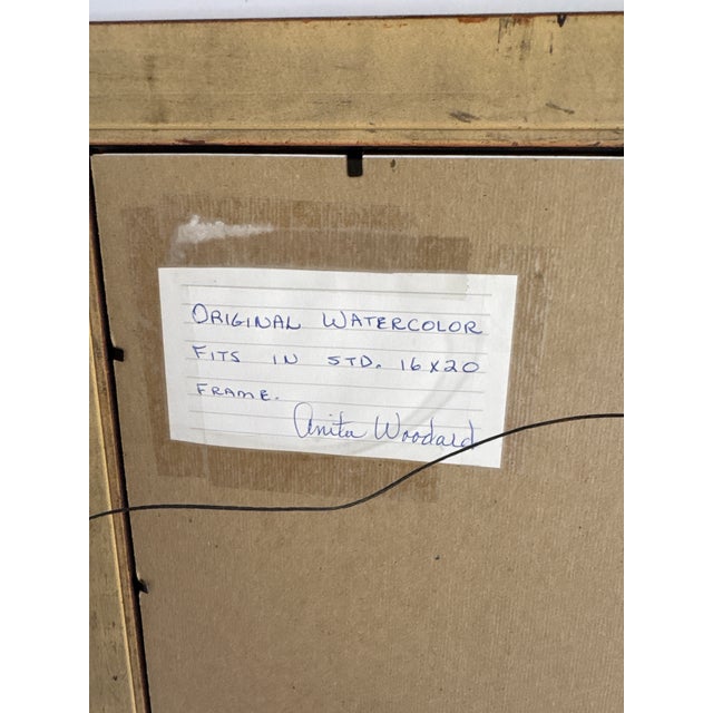 Late 20th Century Signed Original Watercolor Botanical Butterfly Painting by Anita Joy (Anita Woodard), Framed For Sale - Image 9 of 10