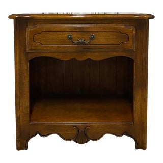 1990s Ethan Allen Country French Nightstand in Fruitwood Finish For Sale