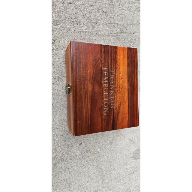 1950s Franklin Templetion Wooden Keepsake Box / Humidor With Engraved Lid For Sale - Image 4 of 12