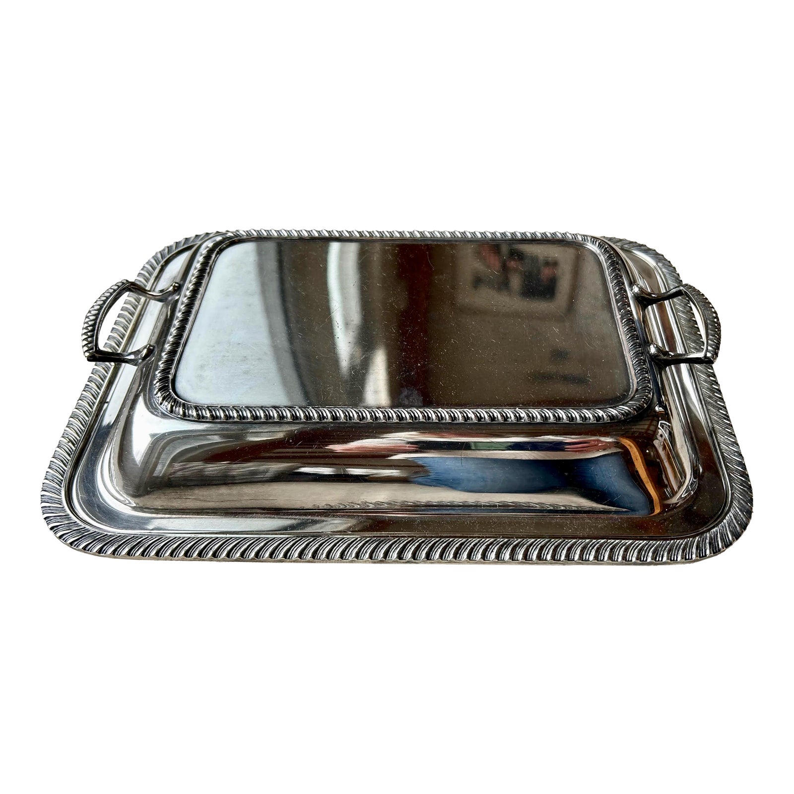 ★新品未使用★ Sheffield シルバープレート　菓子入れ 1950s Marlboro Sheffield Reproduction e.p. Copper 1263 Silver