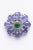 Modern Tanzanite, Emerald and Diamond Stud Earrings, 2 Pieces For Sale - Image 3 of 4