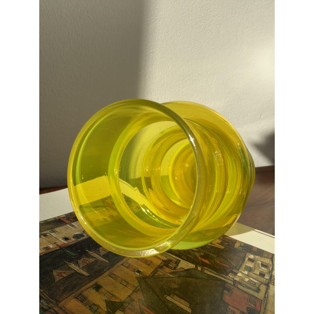 Yellow Cased Glass Bamboo Vase by Bo Borgström for Åseda Glasbruk, Sweden, 1960s For Sale - Image 6 of 18