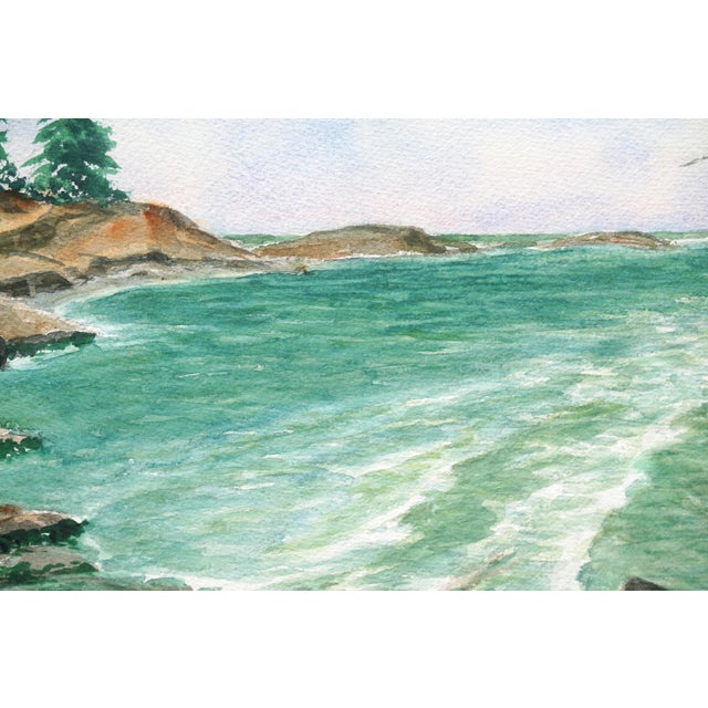 American 1960s "Tide Pool Runoff" Seascape Watercolor by Joseph Yeager For Sale - Image 3 of 6