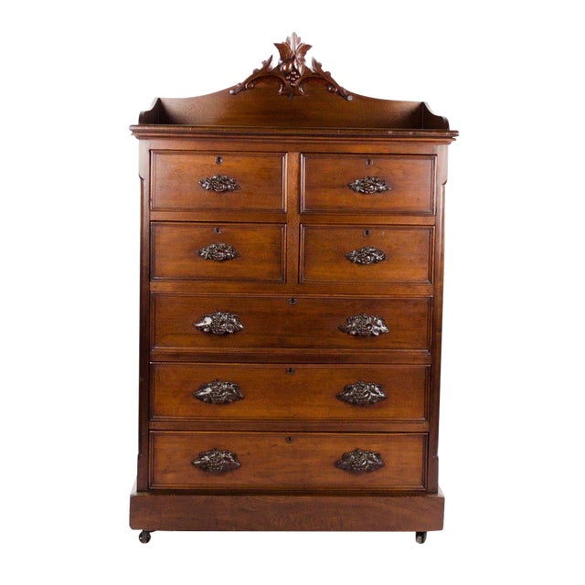 19th Century Early American Victorian Mahogany Tallboy Dresser Chairish