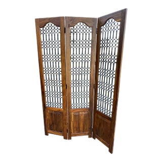 1970s Wooden Room Divider Screen For Sale