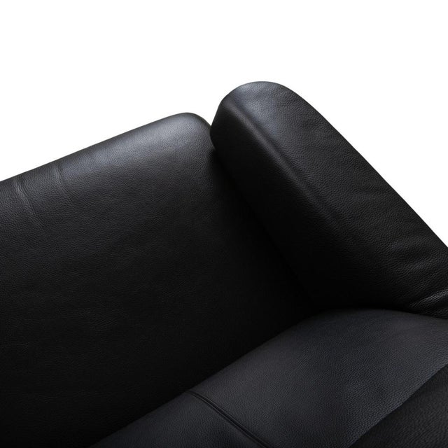 Lugano Black Leather Sofa from Erpo For Sale - Image 11 of 16