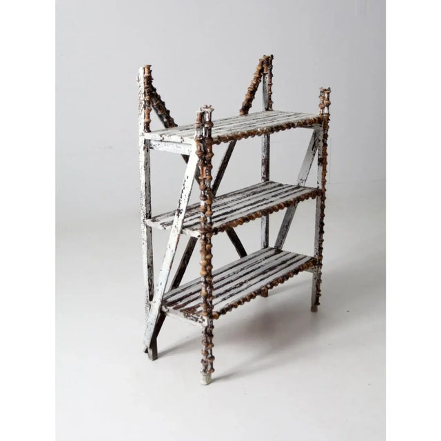 White Antique Spool Art Shelf For Sale - Image 8 of 11