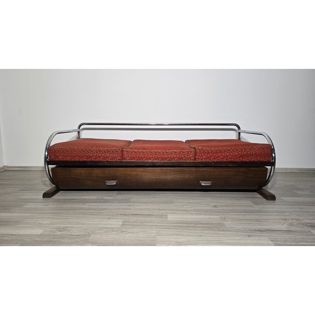 Bauhaus Chrome Sofa by Robert Slezak for Slezak Factories, 1930s For Sale - Image 14 of 14