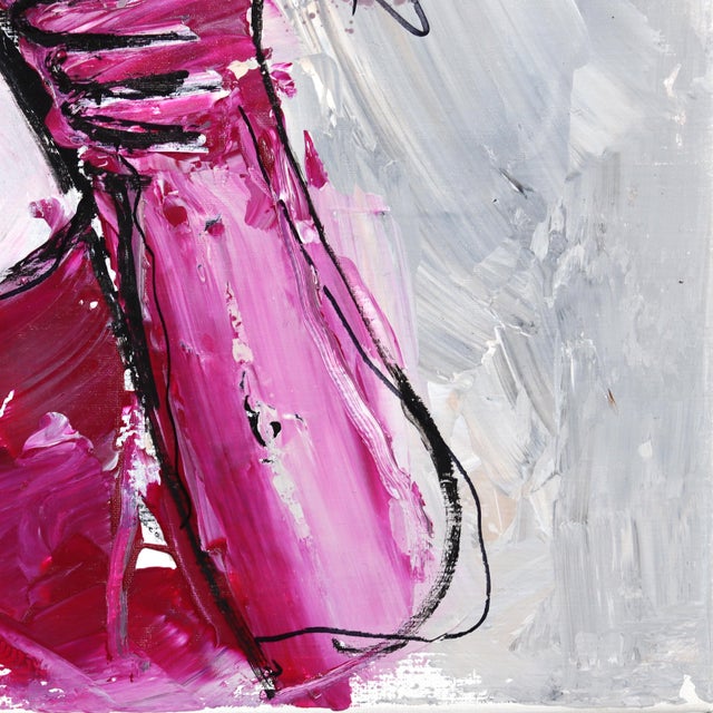 2020s Drinking Sarah - Figurative Portrait Purple Textured Acrylic Painting on Canvas Original Artwork by Gerdine Duijsens For Sale - Image 5 of 8