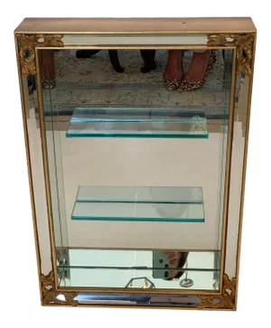 Venetian Hanging Giltwood & Mirrored Wall Shelf Vitrine