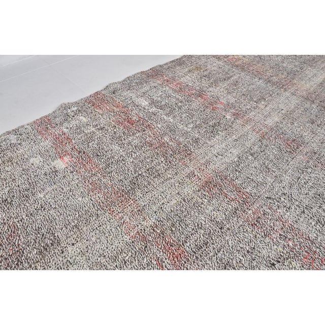 Textile Vintage Grey Anatolian Organic Kilim Rug For Sale - Image 7 of 10