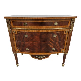 Maitland Smith Louis XVI Mahogany Chest of Drawers For Sale