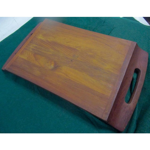 1970s Dansk International Designs Ltd Jhq Large Teak Tray Mid Century Modern Home Decor For Sale - Image 5 of 8