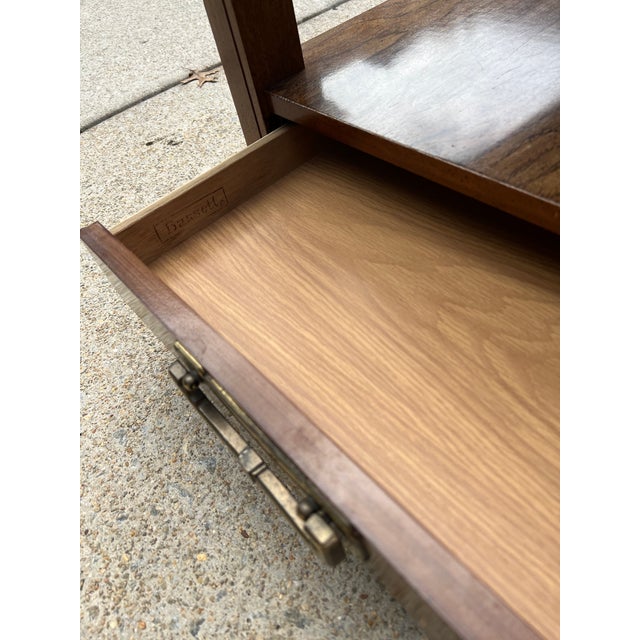 Cinnamon 1990s Pair of Bassett Cane Glass Top End Tables For Sale - Image 8 of 9