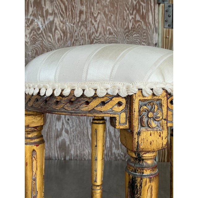 Early 20th Century Vintage Regency Patinated Low Stool For Sale - Image 5 of 9