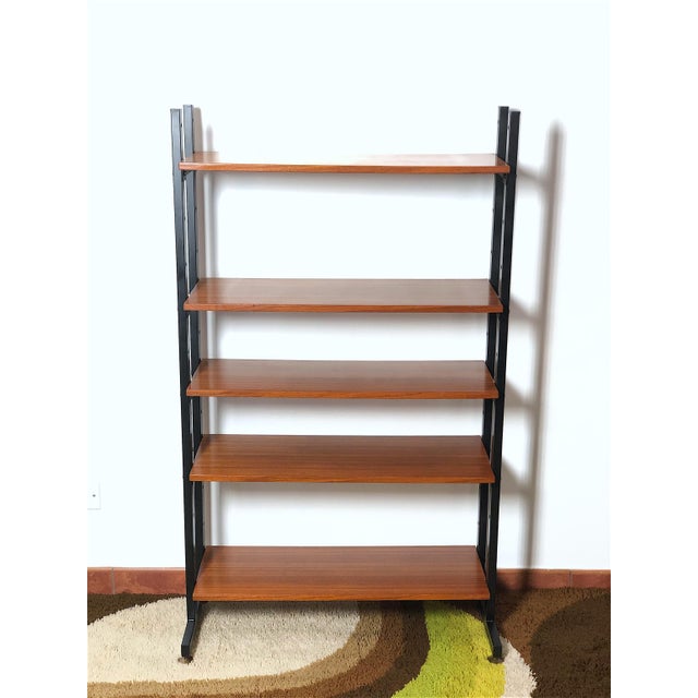 Mid-Century Modern Vintage 5-Shelf Bookcase, Italy, 1960s For Sale - Image 3 of 11