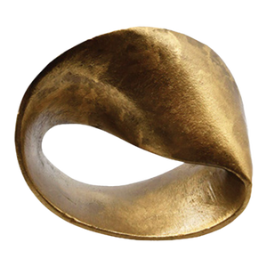 Matthew Izzo Home Ruben Small Textured Brass Metal Abstract Sculpture