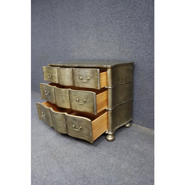 Ethan Allen Serpentine Three-Drawer Chest in Metallic Finish For Sale - Image 13 of 13