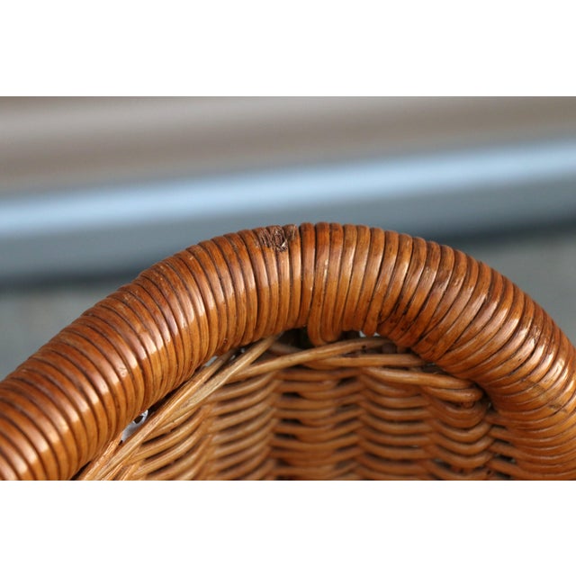 Brown Pair of Vintage Harvey Probber Model D43 Wicker Cantilever Armchairs, 1970s For Sale - Image 8 of 17