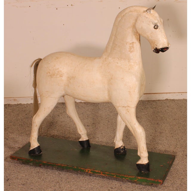 19th Century Polychrome Wooden Horse For Sale - Image 12 of 12