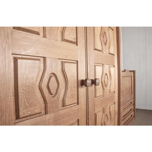 Double Buffet in Oak with Earthenware Tiles by Boleslaw Danikowski for Guillerme et Chambron / Votre Maison, 1960s For Sale - Image 13 of 18