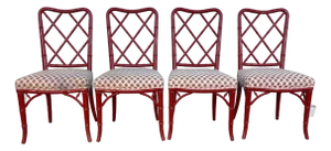 Faux-Bamboo Dining Chairs Set of 4