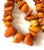 Gorgeous, long vintage butterscotch Amber necklace with gold tone spacers- restrung.