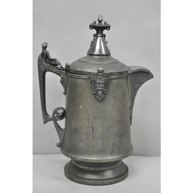Antique Renaissance Reed & Barton Figural Silver Plated Coffee Water Pitcher For Sale - Image 14 of 18