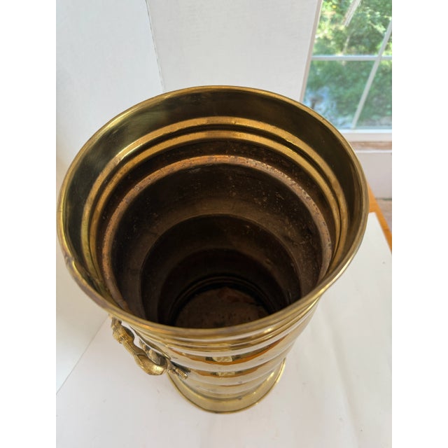 20th Century Round Brass Umbrella Stand For Sale - Image 4 of 7