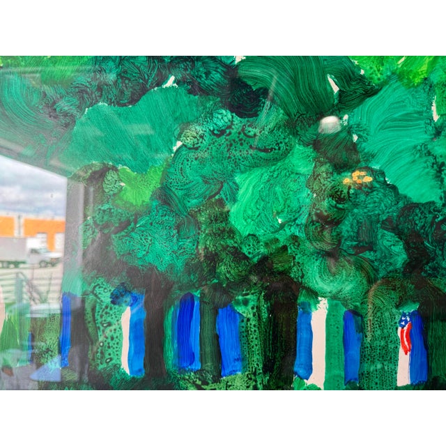 Ronald Julius Christensen, American (1923 - 1999) " Edge of a Park" Oil Painting For Sale - Image 9 of 12