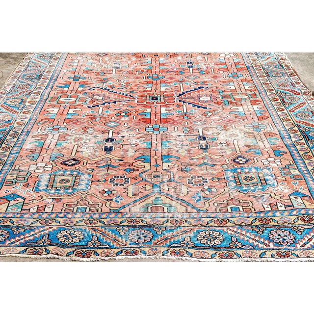 Raspberry Red 19th Century Serapi Heriz For Sale - Image 8 of 12