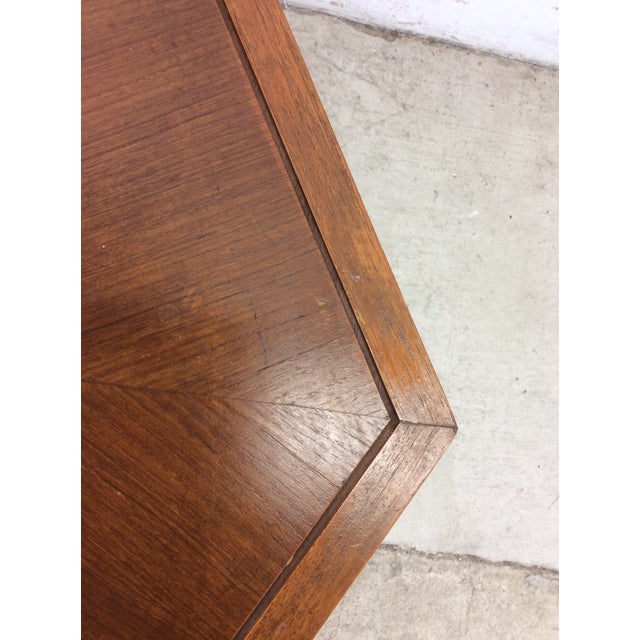 Mid Century Modern Solid Teak Tea Table With Four Stools For Sale - Image 10 of 12