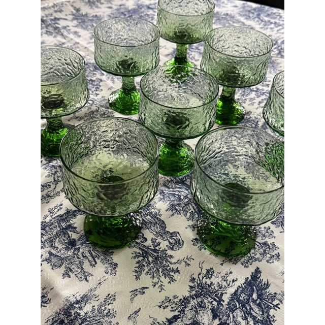 Mid-Century Modern Vintage Lenox Green Impromptu Goblet Glassware For Sale - Image 3 of 9