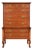 Baker Furniture Georgian Carved Walnut and Burl Wood Seven-Drawer Highboy Dresser, Circa 1960s For Sale