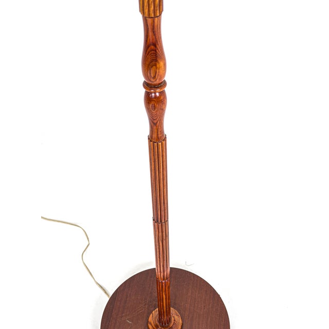 Swedish Modern Twin-Arm Floor Lamp in Teak and Brass, Sweden, 1950s For Sale - Image 3 of 10