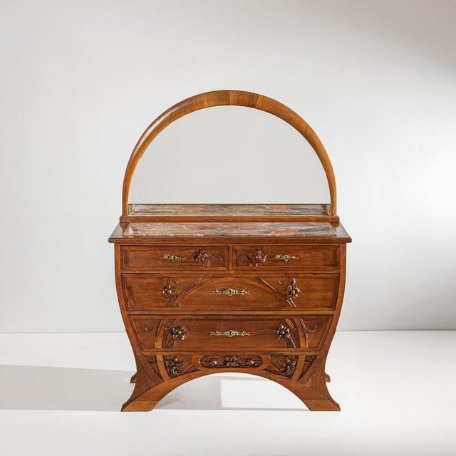 Chest of Drawers with Mirror by Carlo Zen, 1920s, in Good conditions. Designed 1920 to 1949 This piece has an attribution...