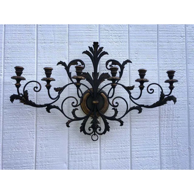 Italianate Tole and Wood Wall Sconce For Sale - Image 12 of 13