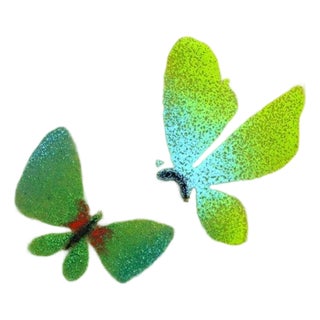 Vintage Jade Snow Wong Butterfly Enameled Brass Ring Box Signed C1950 For Sale