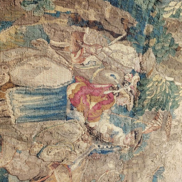 Gallant Procession Wool Tapestry, 18th Century For Sale - Image 13 of 18