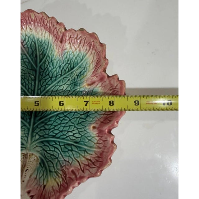 Antique 19th C. Victorian Majolica Leaf Dishes - Set of 3 For Sale - Image 12 of 12