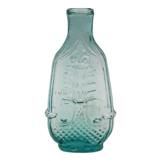 C. 1840-60 American Dark Aquamarine Glass Cologne Bottle For Sale
