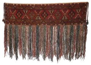 Vintage Hand Knotted Turkmen Wall Hanging, 1930s