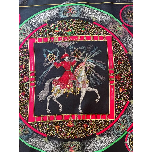 Hermes Feux D’artifice Silk Scarf Designed For The 150th Anniversary Of The House Of Hermes By Duchene Michel 1989 For Sale In New York - Image 6 of 6
